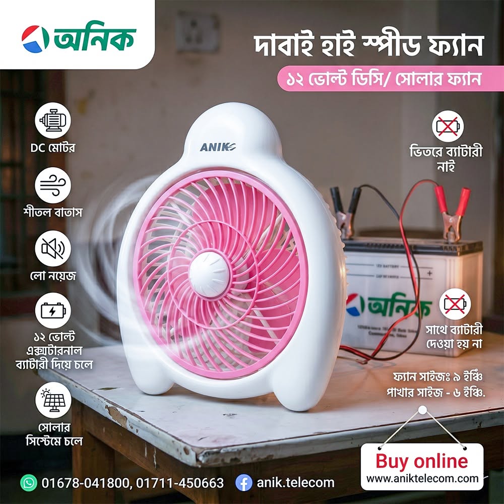Daba DC Fan, 12 Volt DC Fan, Solar Fan
