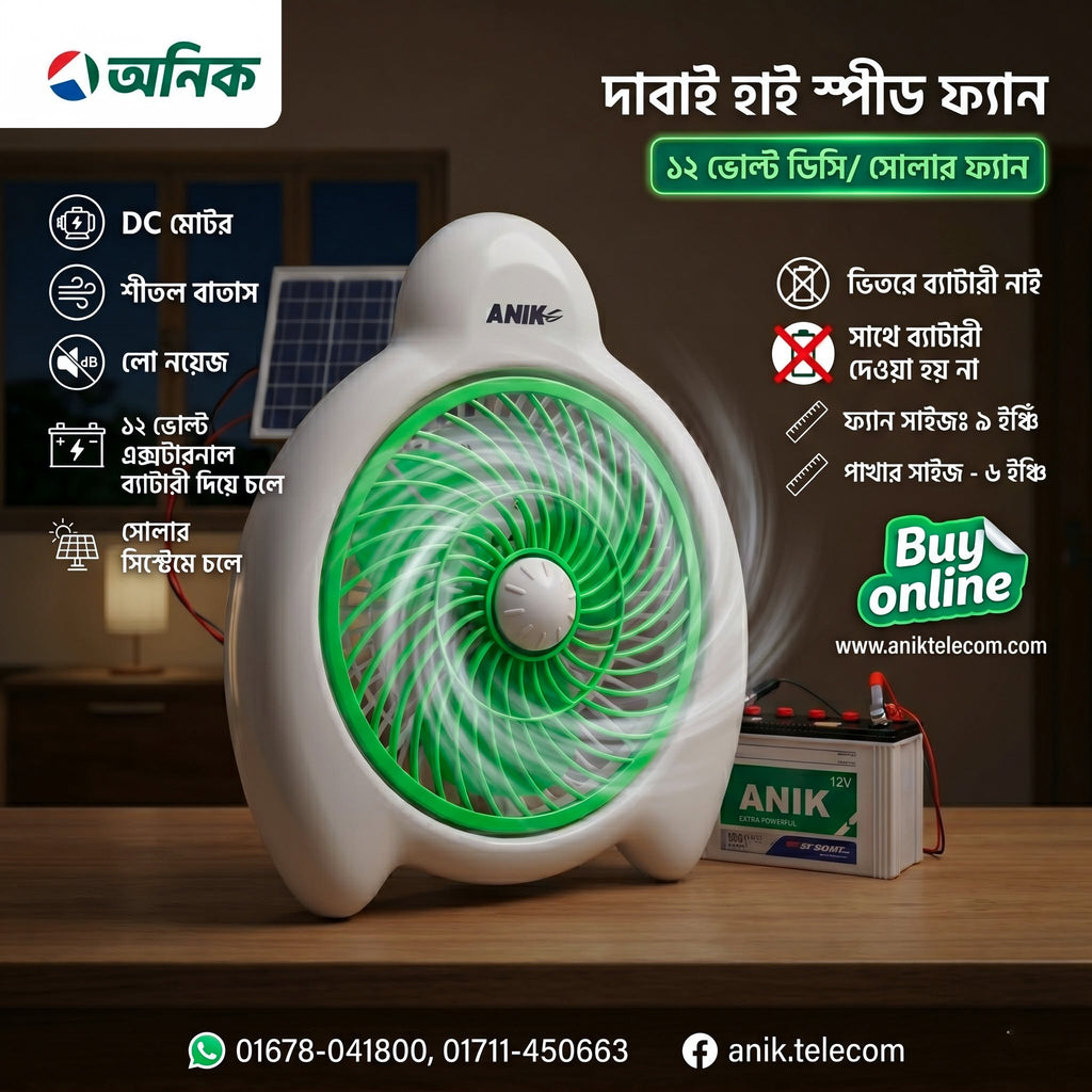 Daba DC Fan, 12 Volt DC Fan, Solar Fan