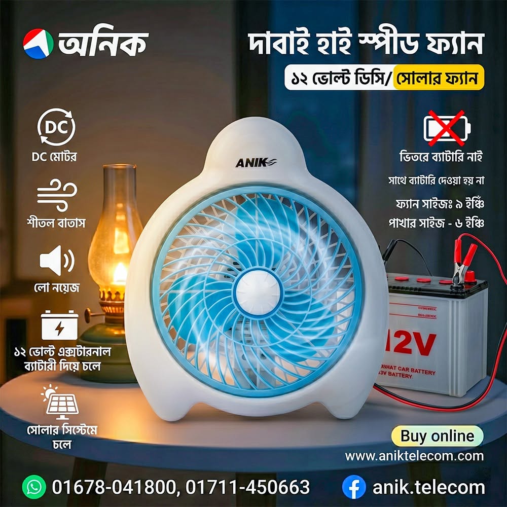 Daba DC Fan, 12 Volt DC Fan, Solar Fan