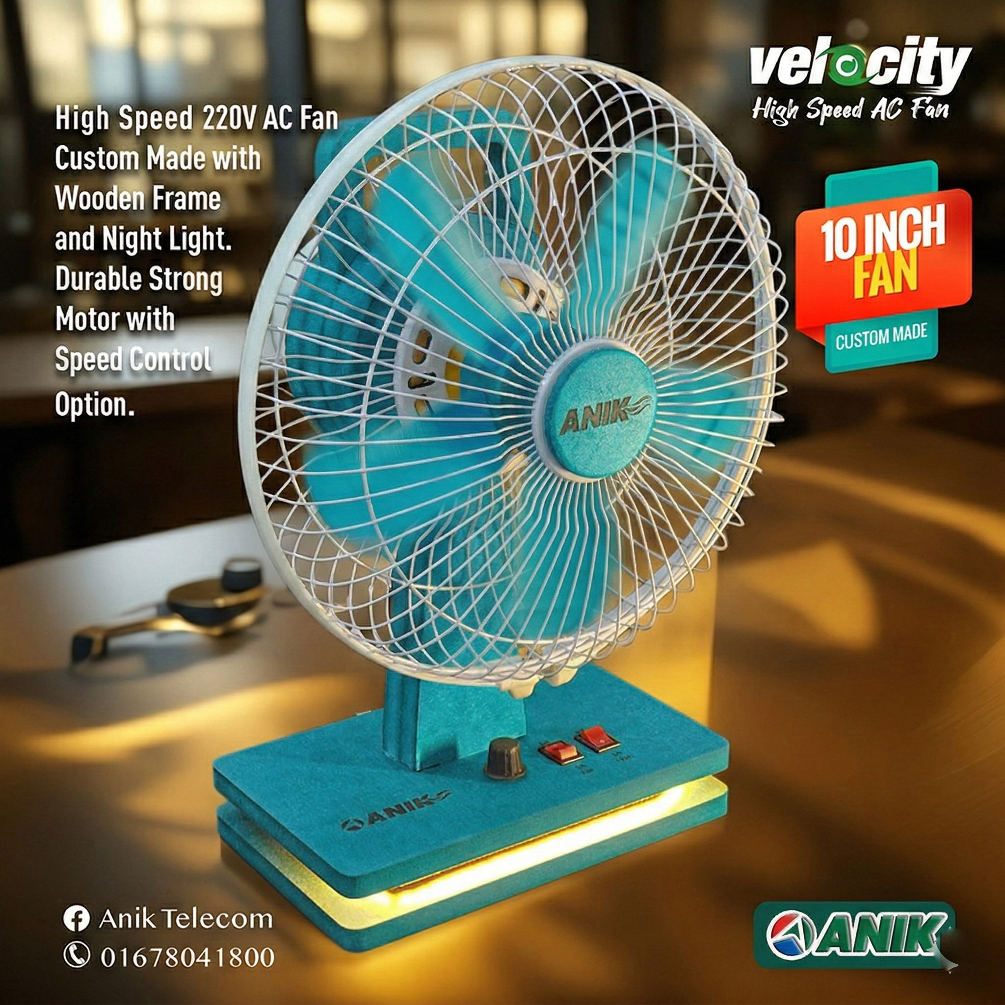 Anik Hi Speed Wooden Fan